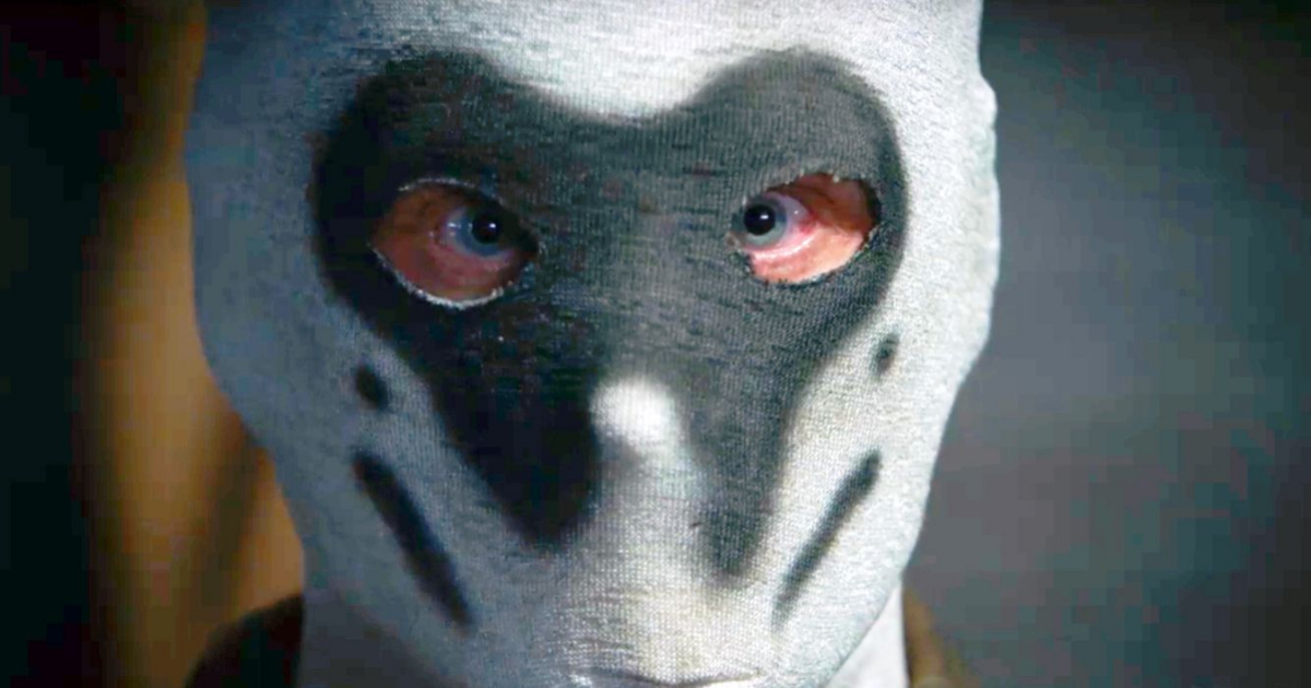 Man in a Rorschach mask in Watchmen