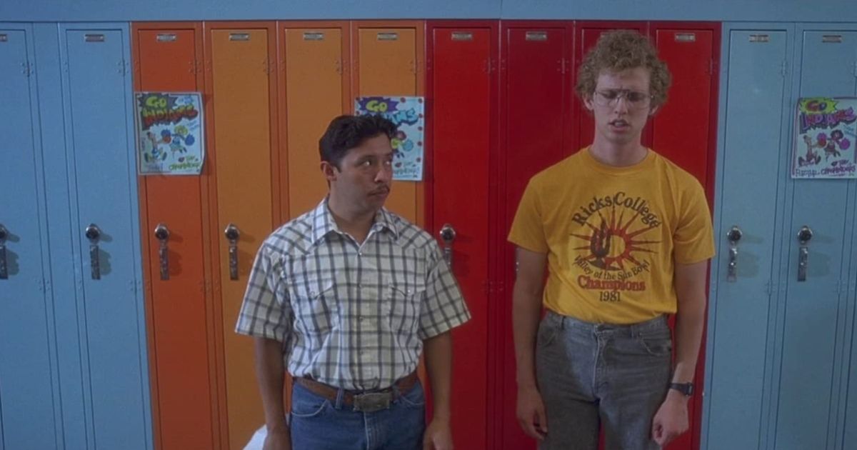 Napoleon and Pedro standing at the lockers, Napoleon Dynamite.