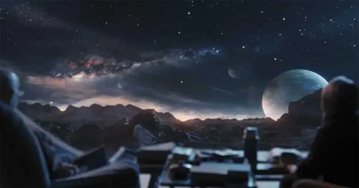 Fondo de planeta distante del cielo nocturno de Amazon