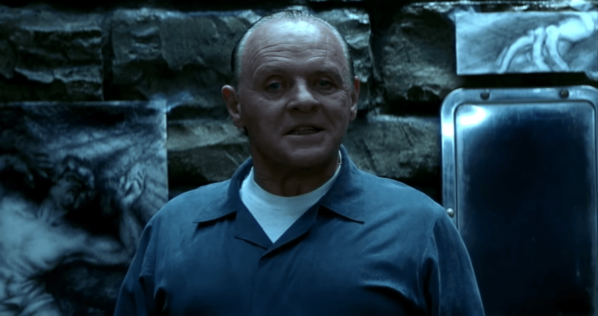 Anthony Hopkins in his cell as Hannibal Lecter in Red Dragon
