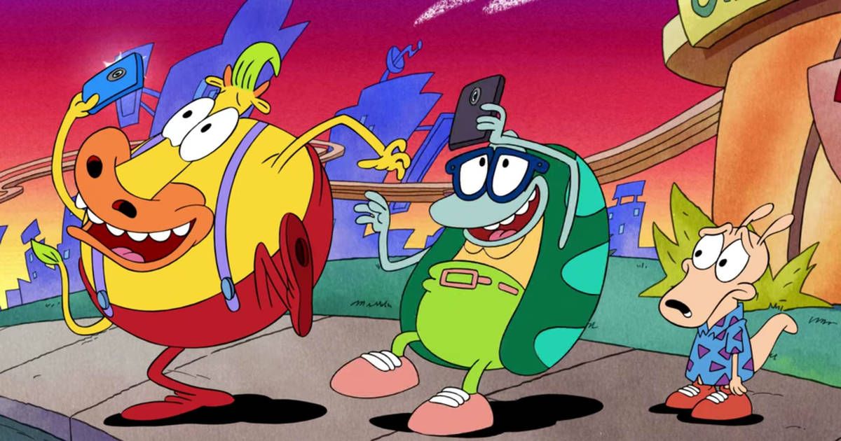 Rocko's Modern Life characters look at their phones