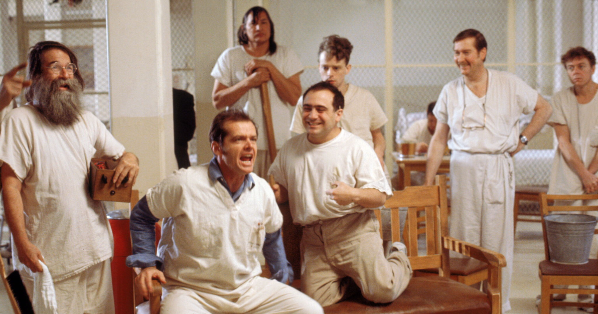The white shirt wearing inmates at the asylum in One Flew Over the Cuckoo's Nest