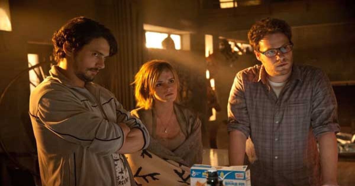 James Franco, Emma Watson, and Seth Rogen in This is the End