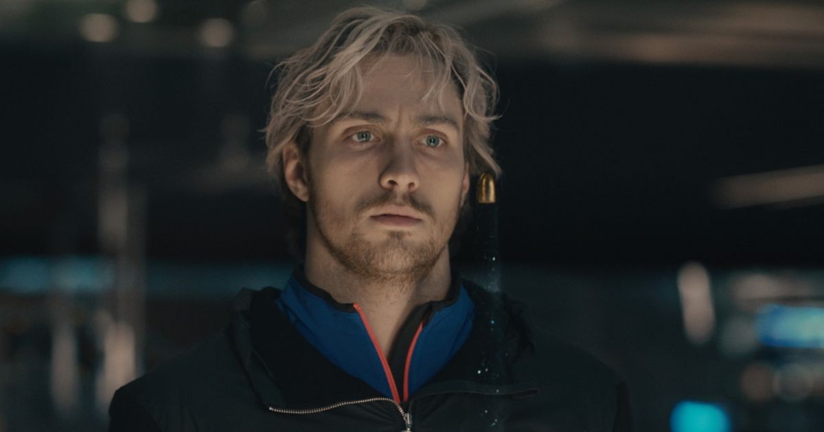Aaron Taylor-Johnson as Quicksilver in a scene from Avengers: Age of Ultron