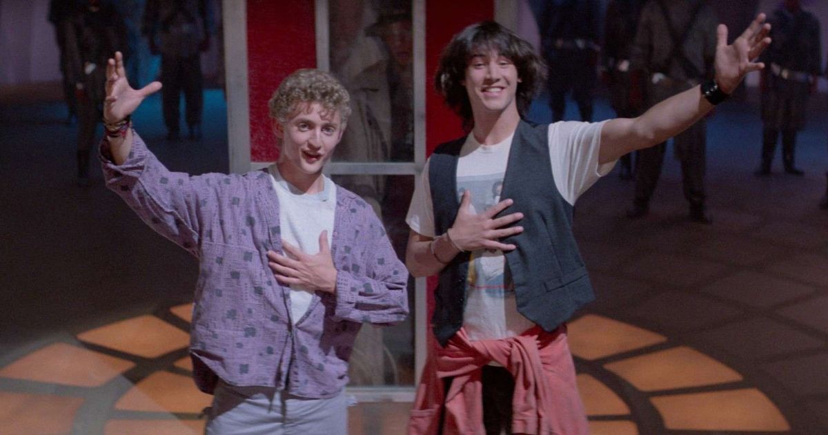 Keanu Reeves and his co-actor star in Bill & Ted's Excellent Adventure 