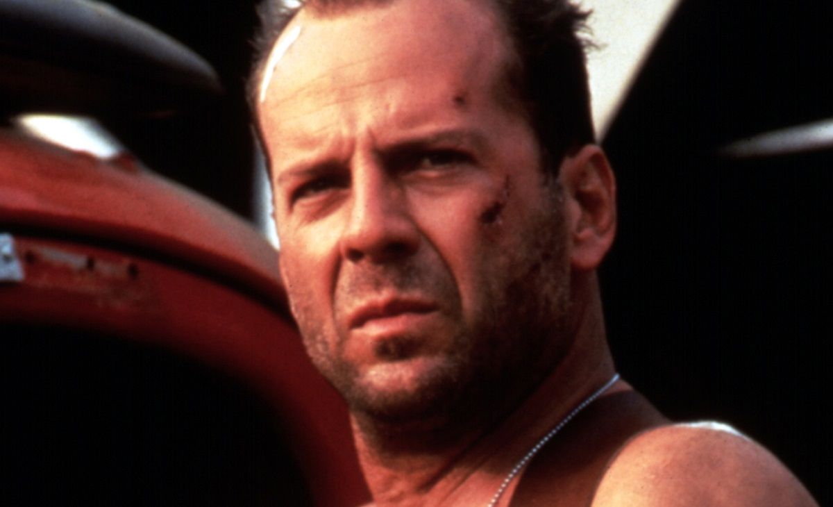 Bruce Willis with hair in Die Hard 3