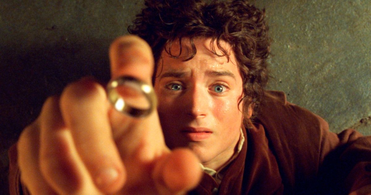 The one ring falls down on Frodo in Lord of the Rings