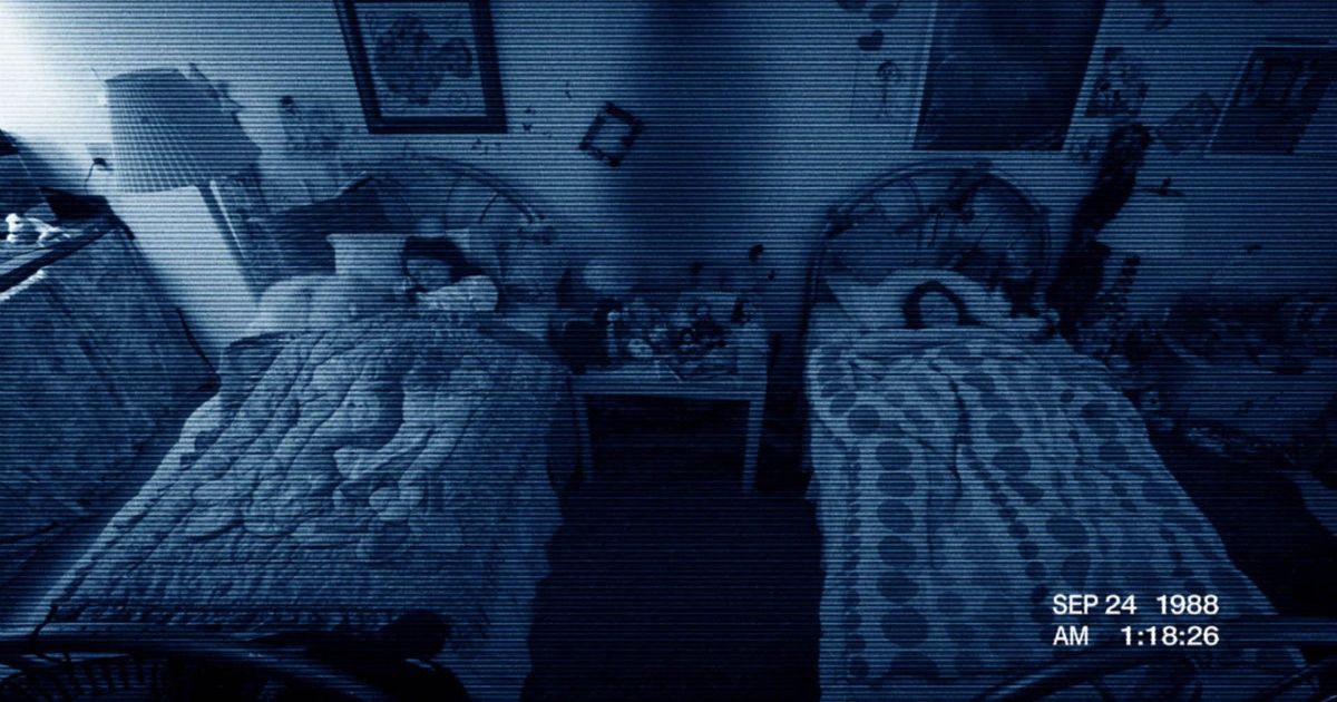 Found footage of two sisters lying in separate beds in Paranormal Activity 3