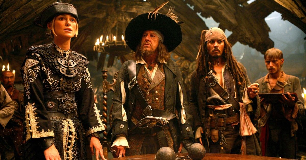 A scene from Pirates of the Caribbean: At World's End