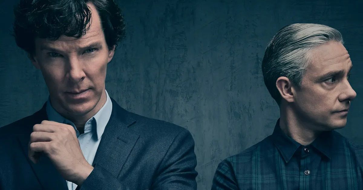 Cumberbatch and Freeman as Sherlock and Watson