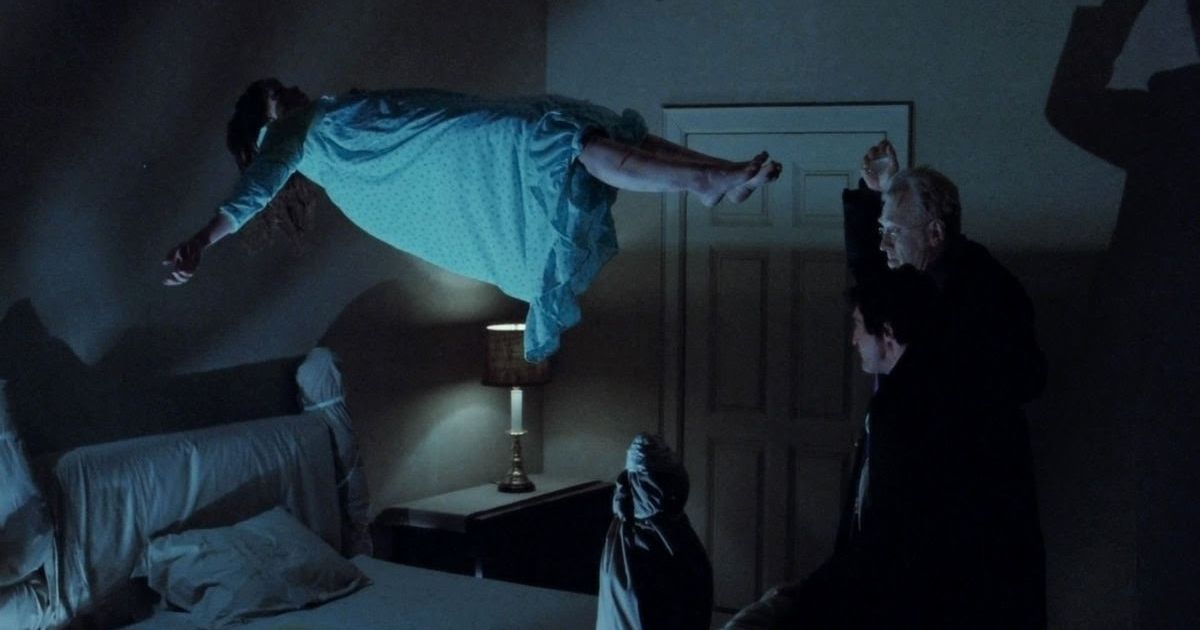 Linda Blair floats in The Exorcist