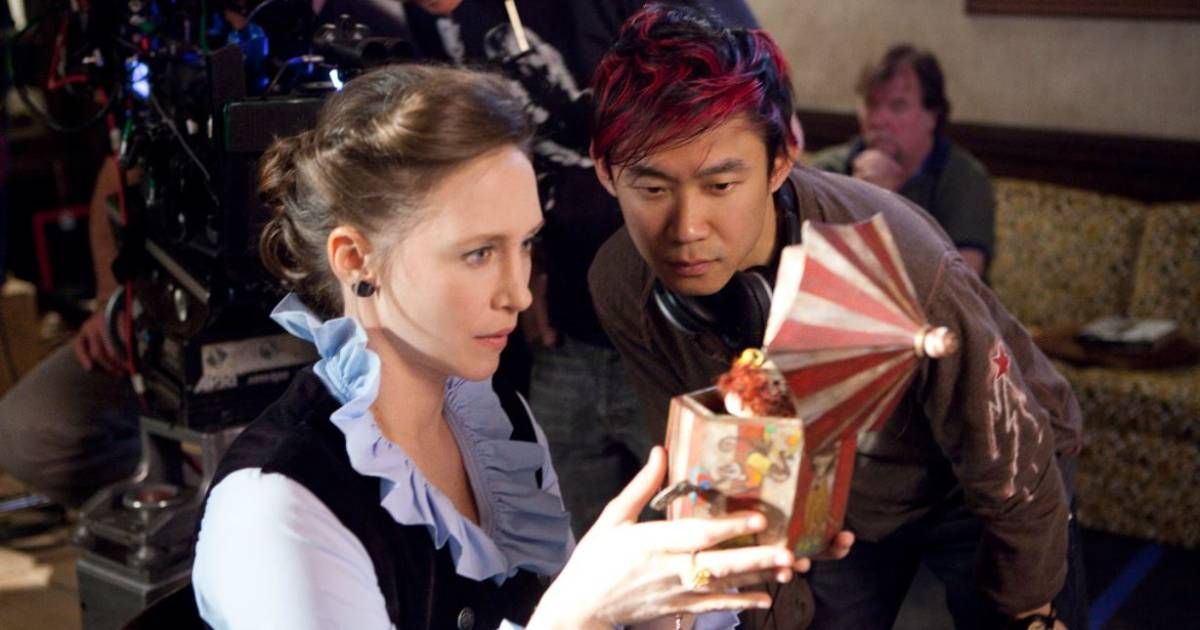 Vera Farmiga and James Wan on set of The Conjuring (2012)