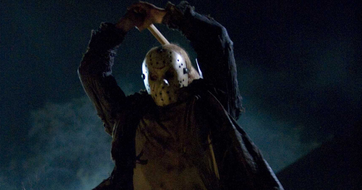 Jason Voorhees throwing an ax