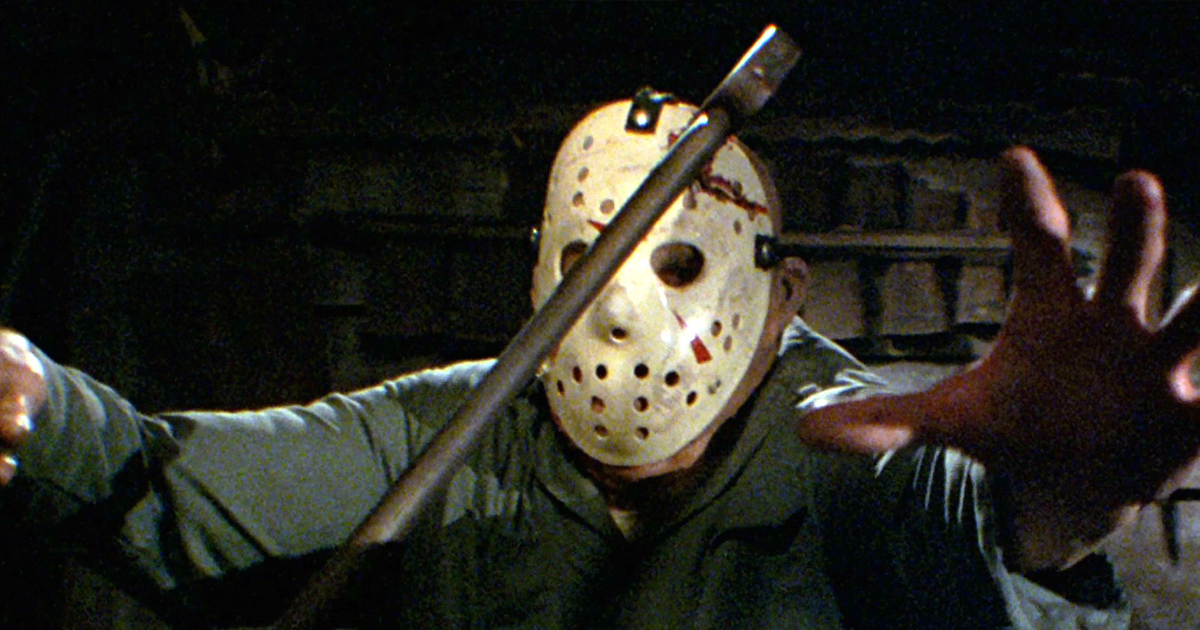 Jason Voorhees with an axe in his head