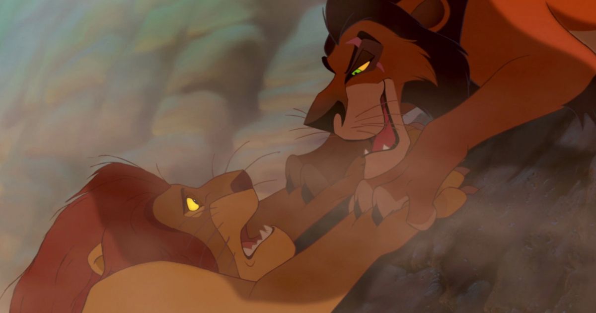 Scar about to kill Mufasa