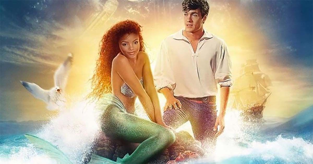 Halle Bailey as Ariel and Jonah Hauer-King as Prince Eric in Disney's The Little Mermaid