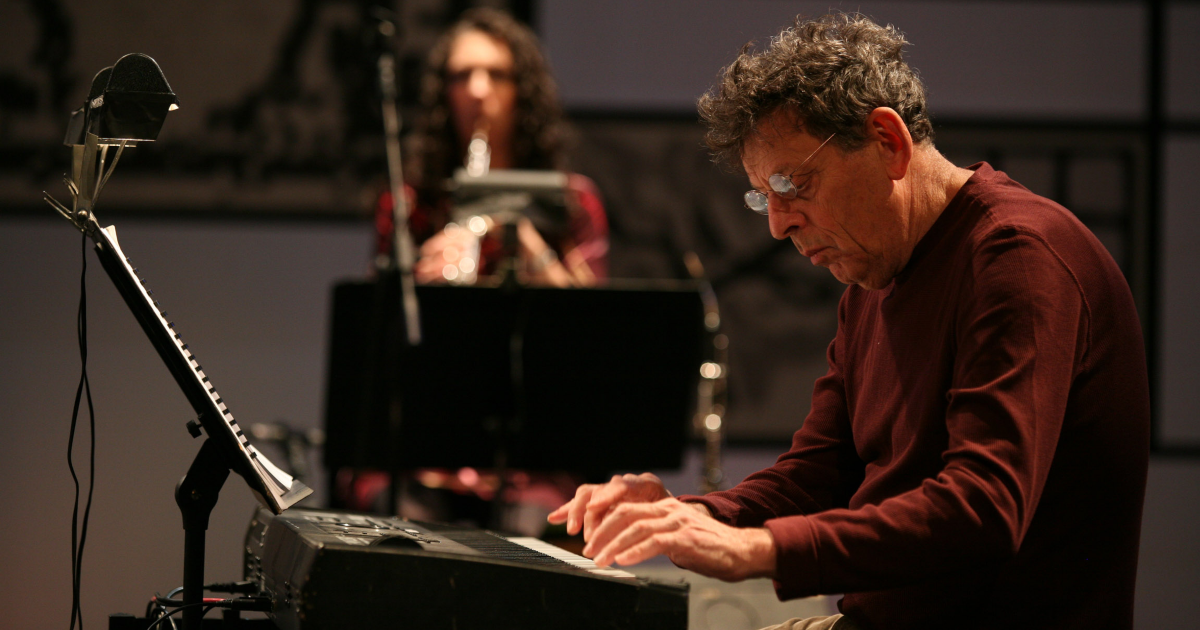 Philip Glass playing the piano