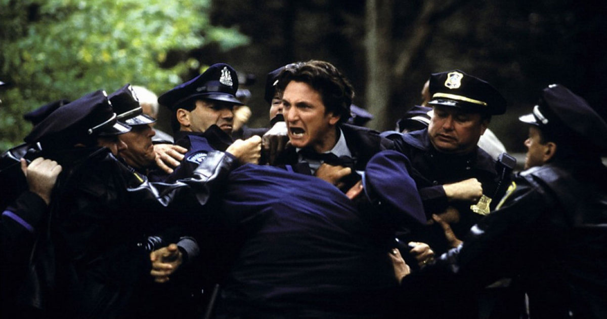 Sean Penn held back by cops in Mystic River