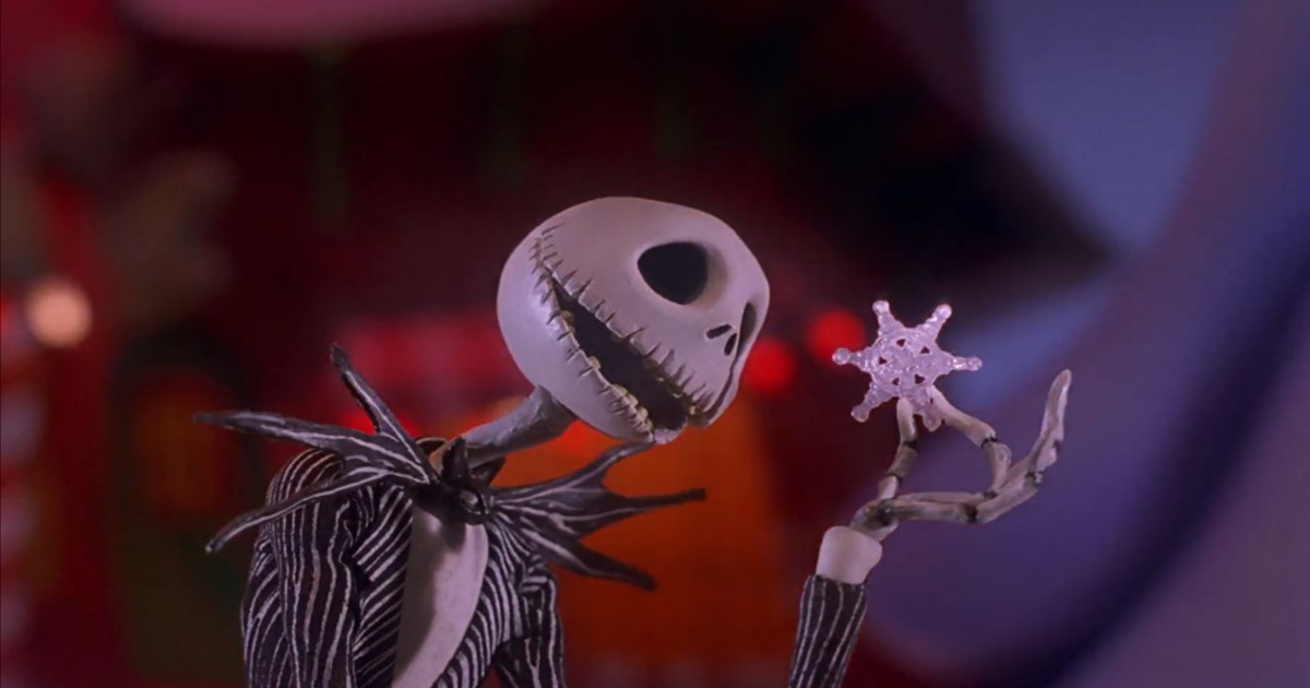 Jack Skellington holds a Christmas cookie in The Nightmare Before Christmas