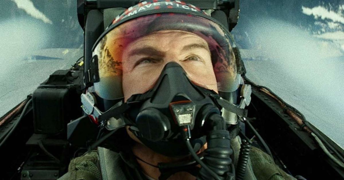 Tom Cruise as a pilot in Top Gun Maverick