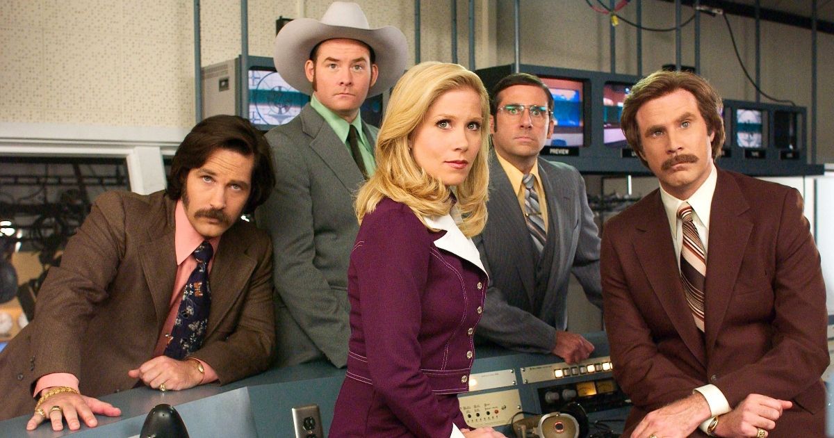 The Anchorman cast in suits get ready to fight (2004)