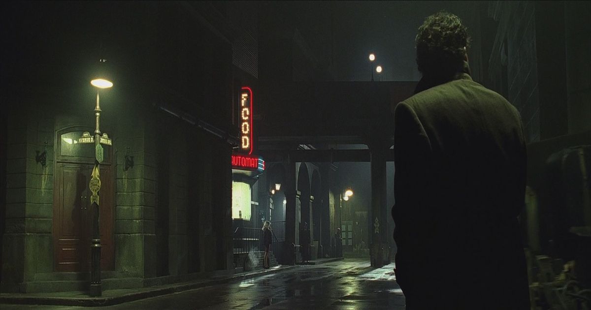 Noir street set in Dark City