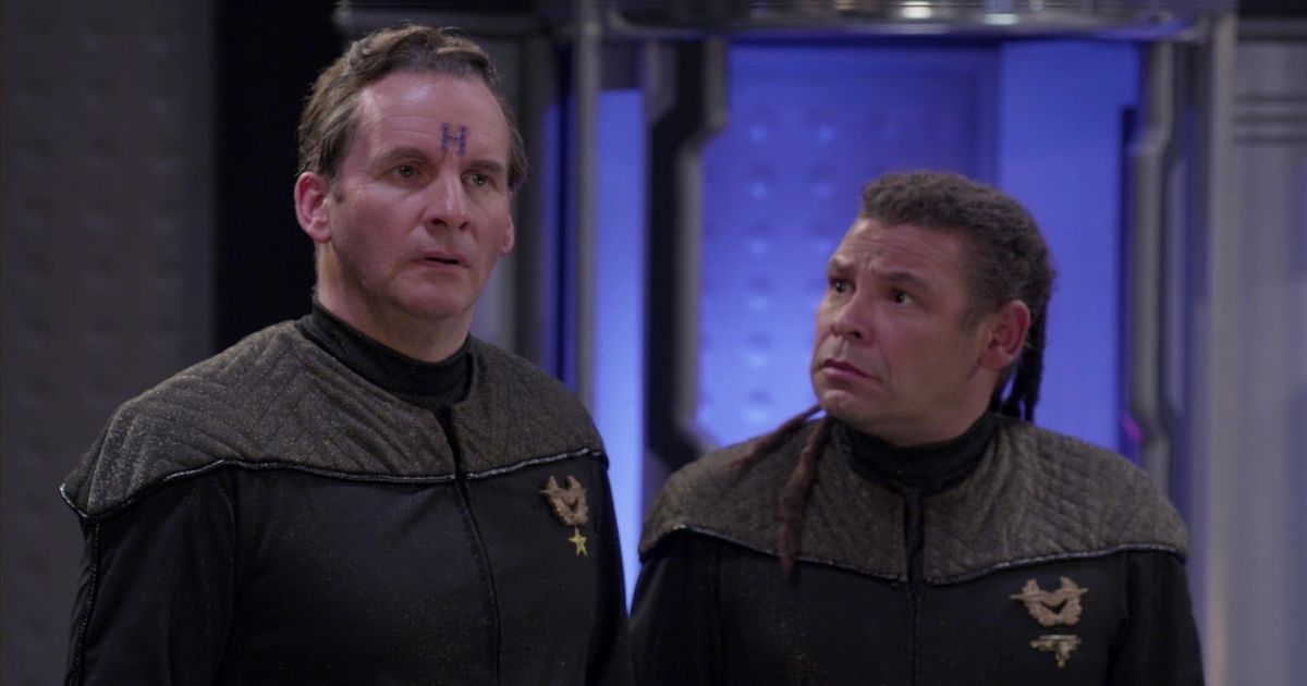 Dave Lister and Ace Rimmer in Red Dwarf