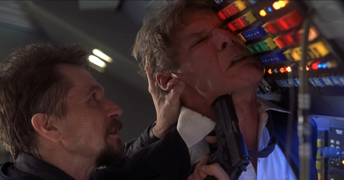 Harrison Ford being pinned in Air Force One