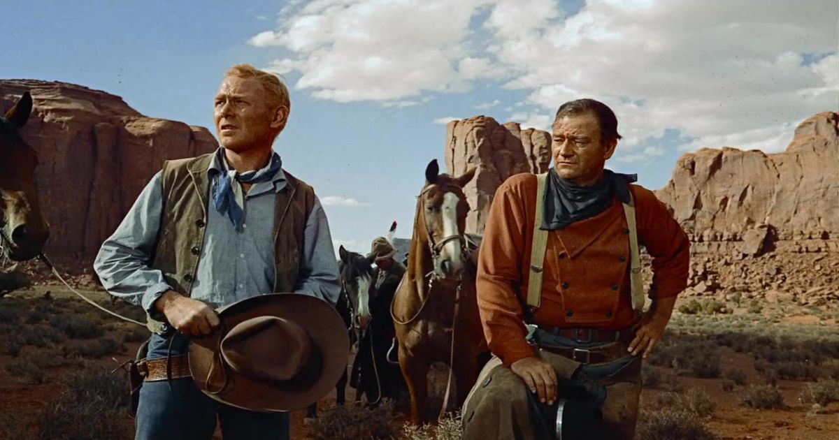 John Wayne and Jeffery Hunter in The Searchers (1956)