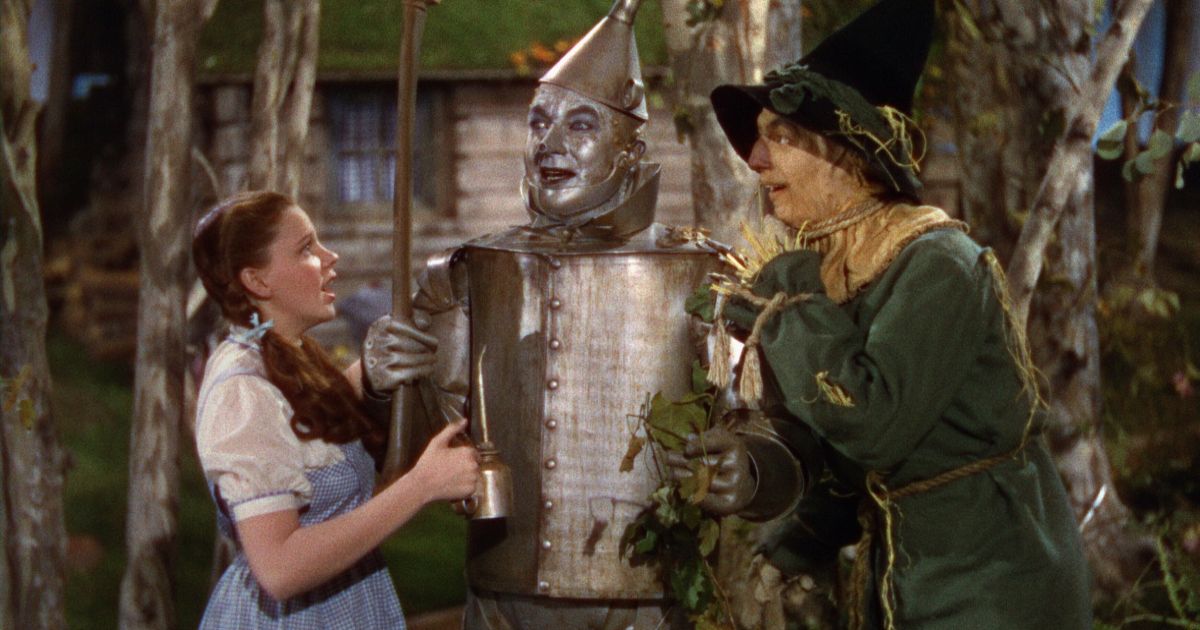 Dorothy, the Tin Man, and the Scarecrow in The Wizard of Oz