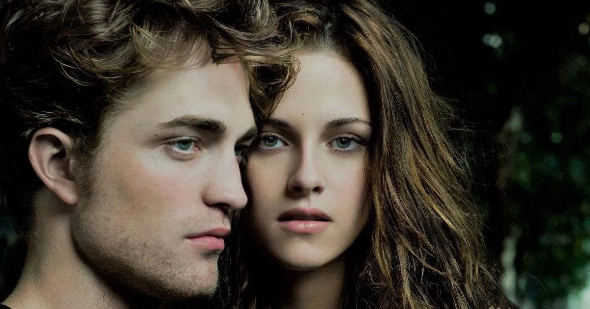 Robert Pattinson and Kristen Stewart as Edward and Bella in Twilight