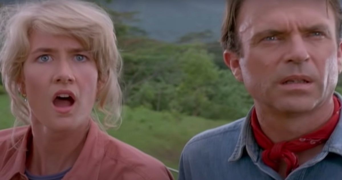 A scene from Jurassic Park
