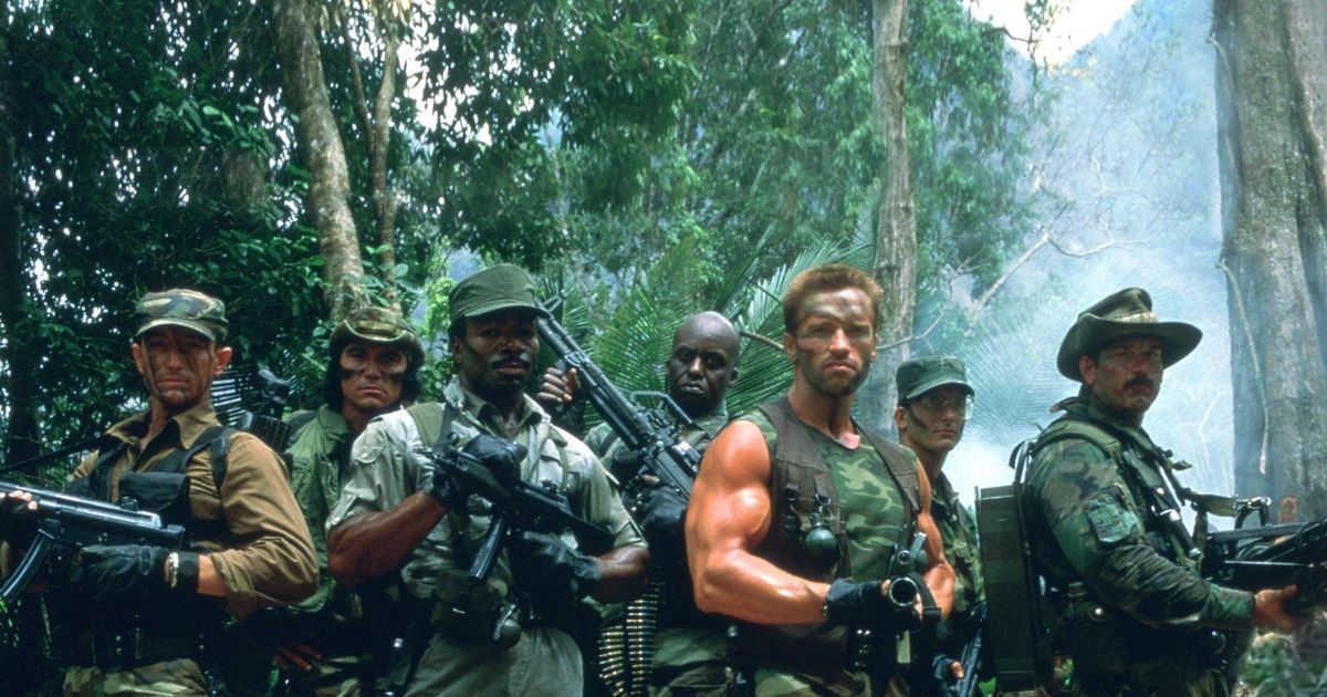 Carl Weathers and Arnold Schwarzenegger in 1987's Predator