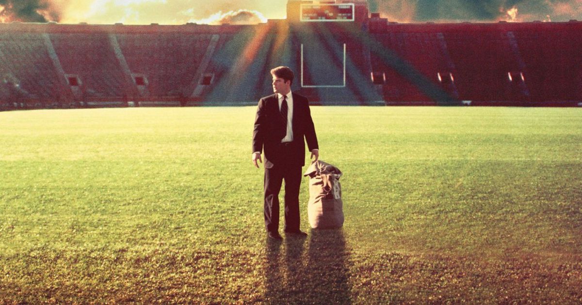 Sean Astin on the football field in Rudy