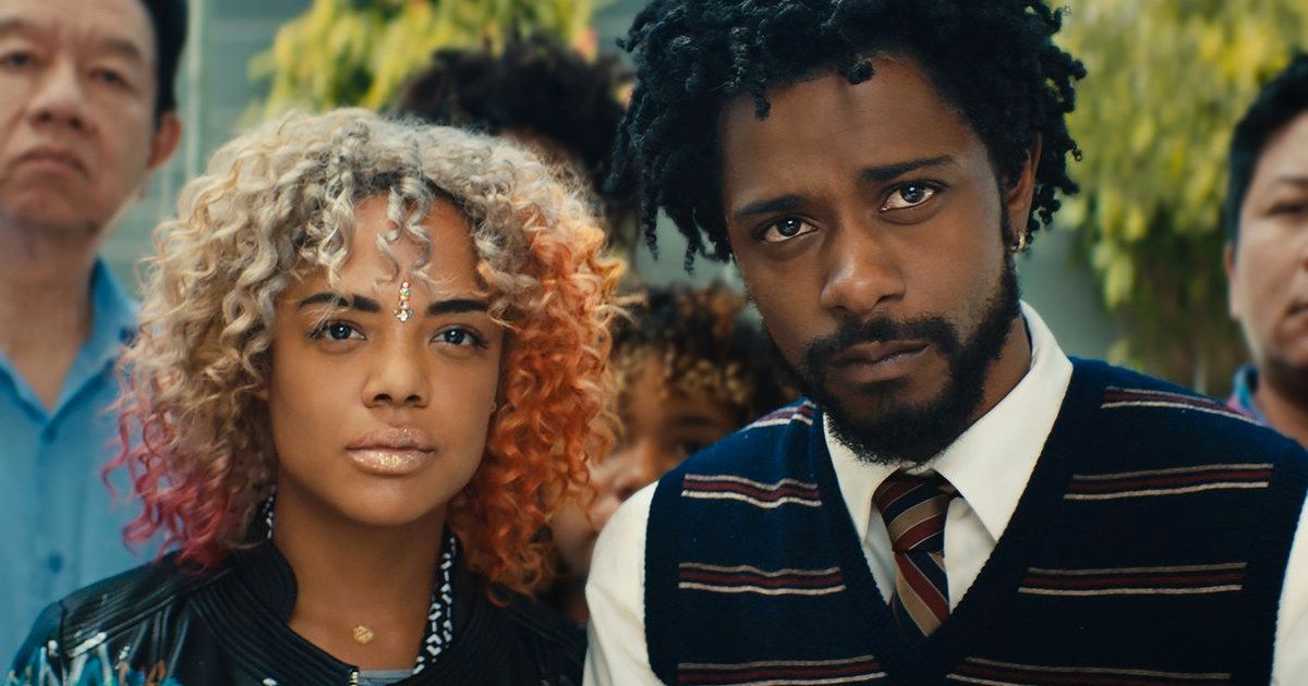 Lakeith Stanfield and Tessa Thompson in Sorry to Bother You
