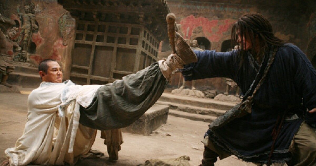 Jet Li and Jackie Chan in The Forbidden Kingdom