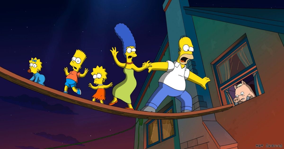 The Simpsons family at the ending of The Simpsons movie