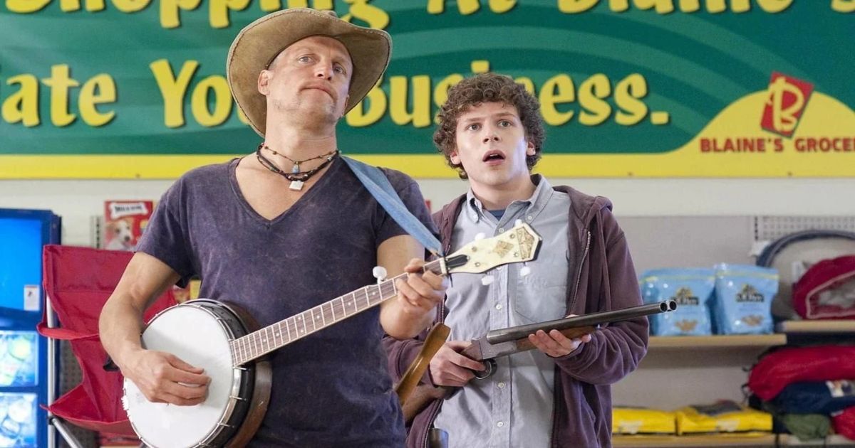 Woody Harrelson and Jessie Eisenberg in Zombieland