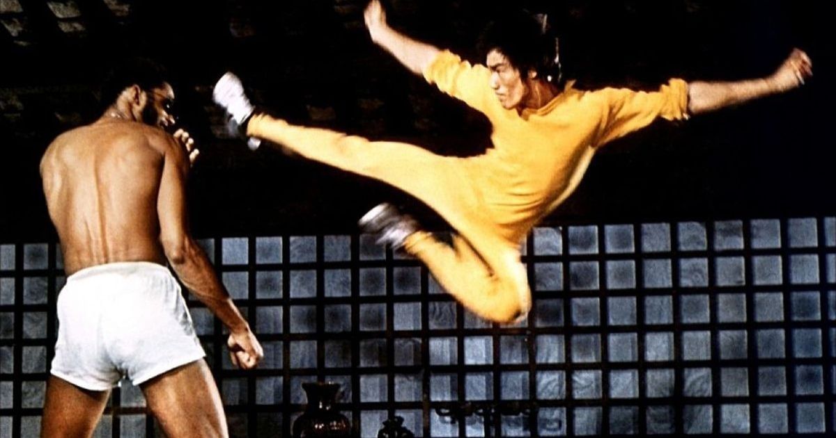 Bruce Lee in a fight scene from Game of Death
