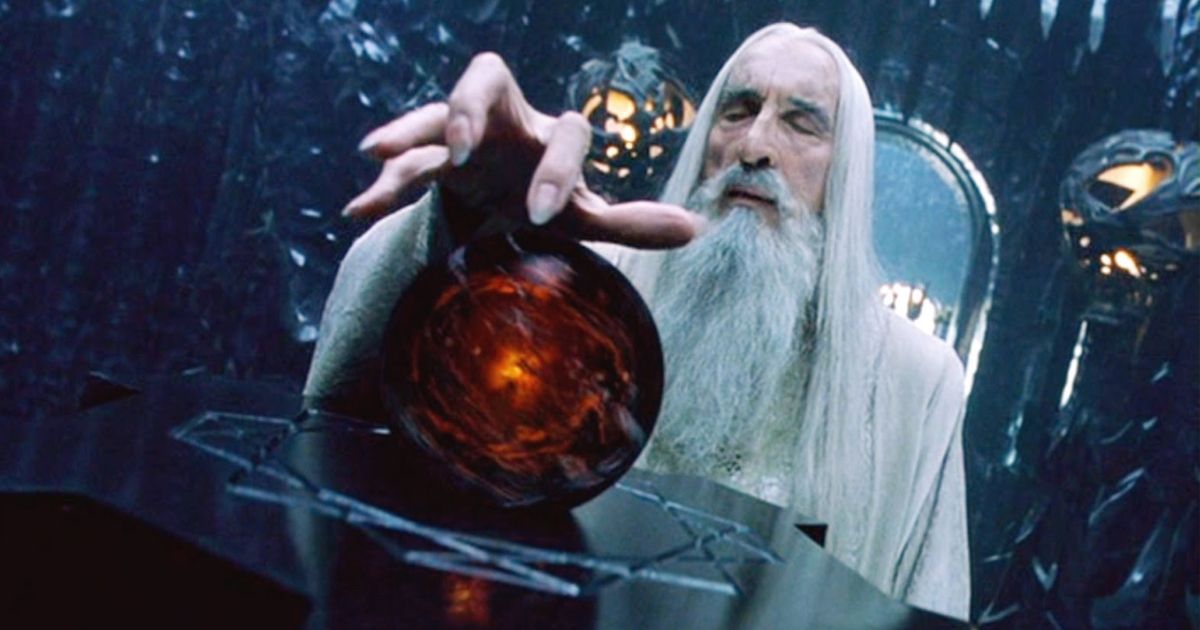 Saruman (Christopher Lee) using the Eye