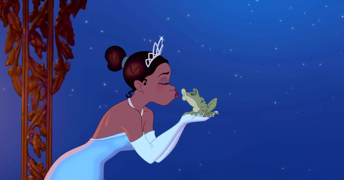 Tiana and Naveen in The Princess and the Frog.