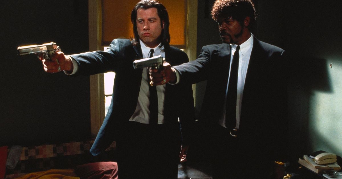 John Travolta as Vincent Vega and Samuel L. Jackson as Jules Winnfield in Pulp Fiction (1994) 