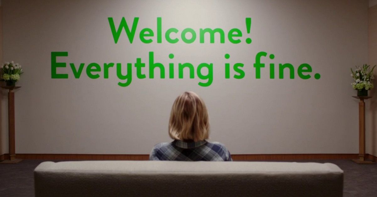 Eleanor (Kristen Bell) is waiting for Michael to welcome her to the fake good place.