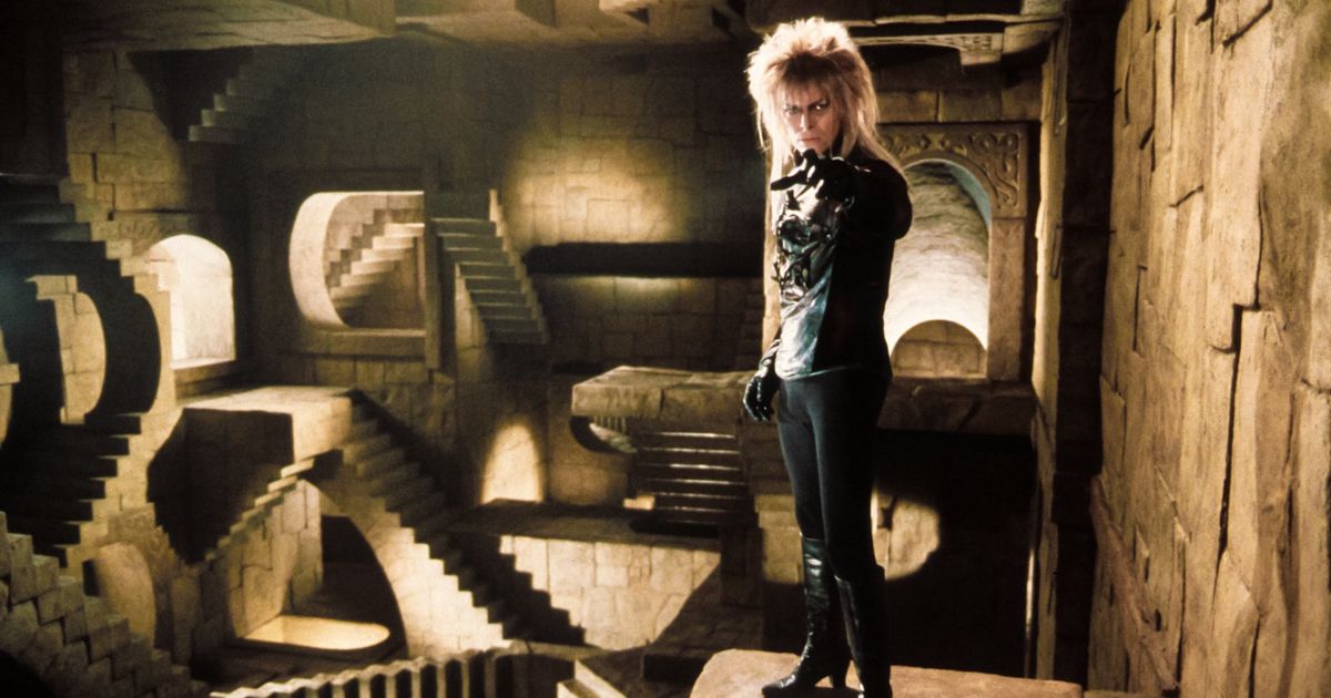 David Bowie in the MC Escher stairs of Labyrinth
