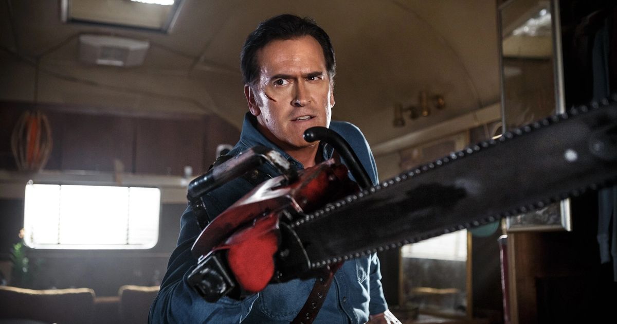 Bruce Campbell with a chainsaw. 