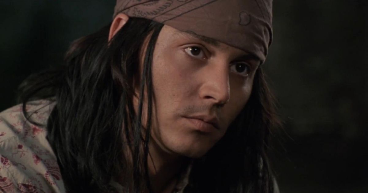 Johnny Depp as the Indigenous Raphael in his movie The Brave