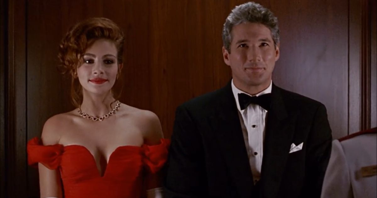 Julia Roberts in a red dress with Richard Gere in Pretty Woman