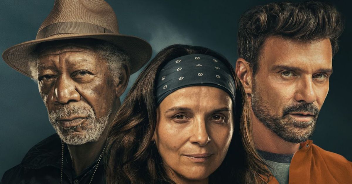 Morgan Freeman, Juliette Binoche, and Frank Grillo in Paradise Highway