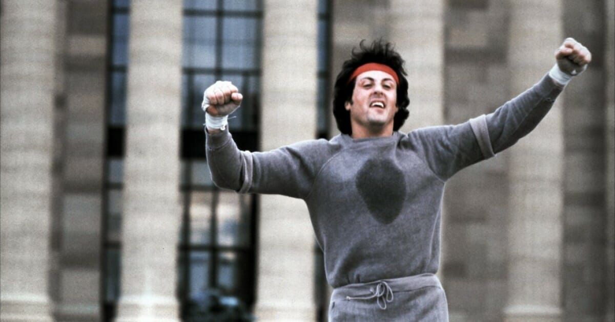 Sweaty Sylvester Stallone in Rocky 2