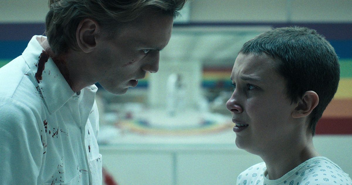 Stranger Things characters One and Eleven, Jamie Campbell Bower and Millie Bobbie Brown